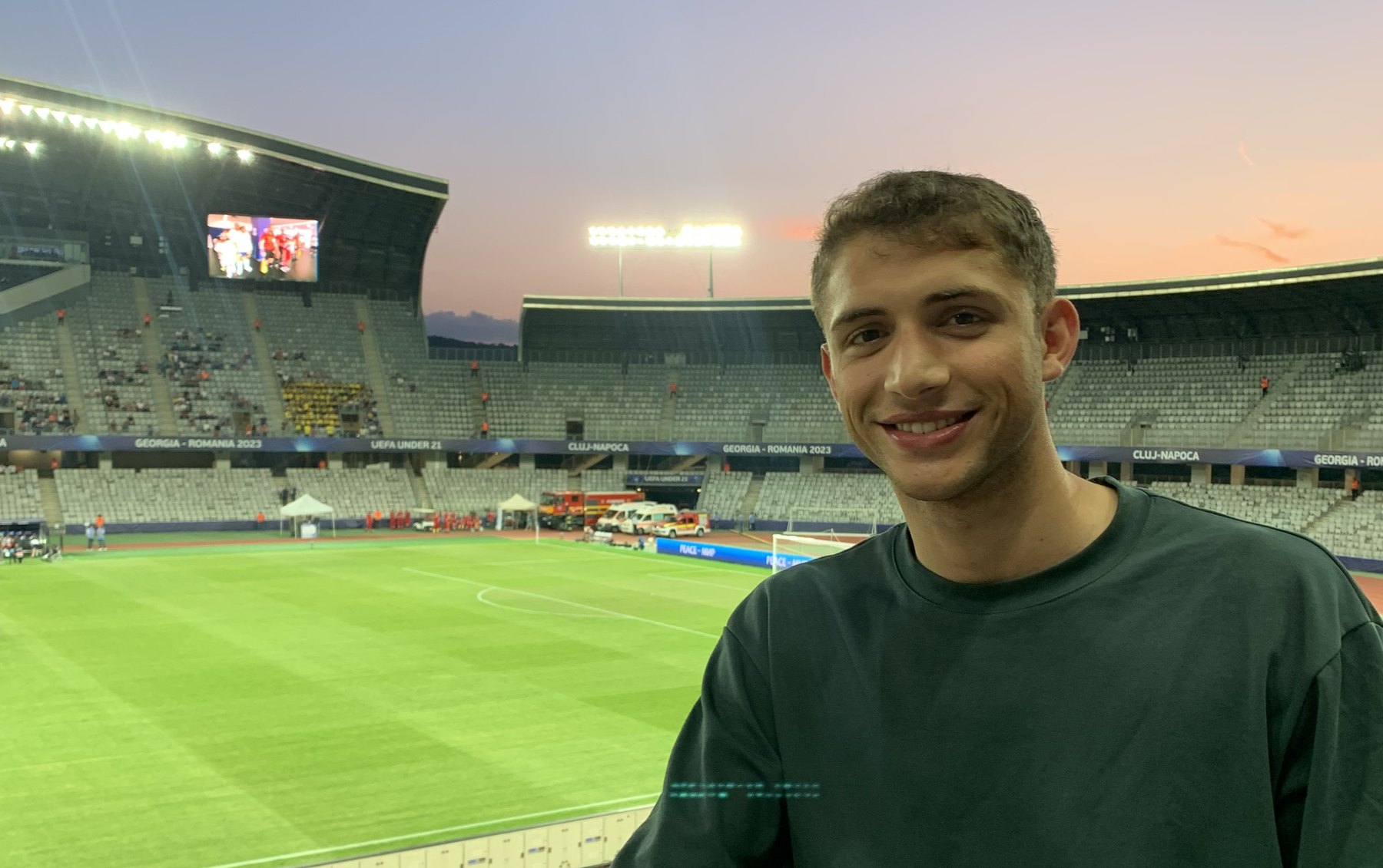 Max Llahuet at the UEFA European Under-21 tournament in Cluj-Napoca, Romania